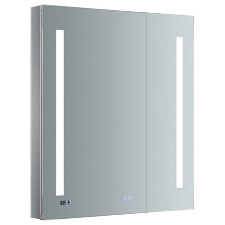 Fresca Tiempo 30x36" LED Lighting Aluminum Bathroom Medicine Cabinet in Mirrored