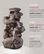 40" Tall Outdoor 4-Tier Rock Water Fountain with LED Lights
