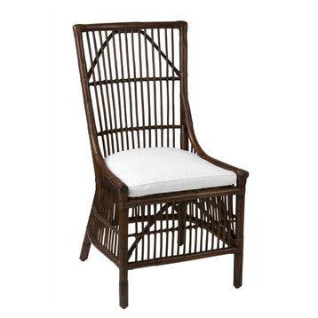 East At Main's Worthington Brown Square Rattan Dining Chair, Set of 2