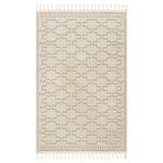Jaipur Living - Vibe by Jaipur Living Dawson Trellis Ivory/ Beige Runner Rug 2'5"X10' - The Jaida collection is inspired by a coveted blend of modern Moroccan style and cozy, inviting vibes. These rugs showcase an incredibly soft hand, with a touch high-low detail mixed into the pattern, and a shed-free construction of polyester and polypropylene. The braided fringe and ivory and beige, tiled pattern of the Dawson rug provide visual texture and global appeal. This plush area rug thrives in high traffic areas of the home such as living rooms, foyers, halls, and sunrooms.