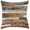 Laural Home Cabin Rules 17" x 18" Woven Decorative Pillow