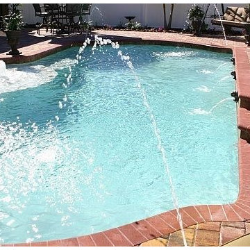 22 - Mediterranean Pool with Red Brick Pavers