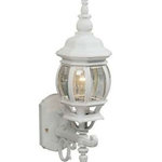 Artcraft - Artcraft Classico AC8090WH Outdoor Wall Light - Classico small outdoor wall mount, European styled lantern-up with clear glassware and in white finish    Additional Product Information: Collection: Classico Item Finish: White Style: Traditional Outdoor Length (inches): 9.25 Width (inches): 6.25 Height (inches): 20 Extension (inches): 9.25 Number of Bulbs: 1 Bulb Type: Medium Base Dimmable?: Yes Max Wattage (Watts): 100 Canopy or Backplate Size (inches): L: 7, W: 4 1/2 Suitable For Locations?: Exterior/Wet Material: Cast Aluminum Country: China