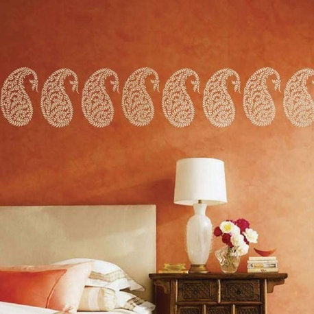 Jaipur Paisley Wall Art Stencil, Small