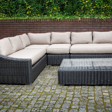 Toja Patio Furniture - Tuscan Sectional Set - Red Brick Wall