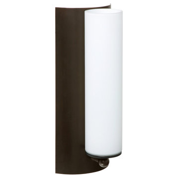 Metro 1 Light LED 120V Wall Lighting in Bronze with Opal Matte Glass Shade