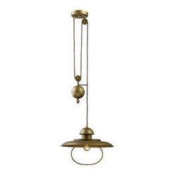 Titan Lighting 1-Light Antique Brass Ceiling-Mount Pendant - Pendant Lighting