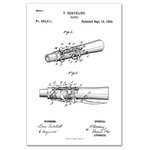 DDCG - Vintage Flute Sketch Patent 16"x24" Print on Canvas - This canvas features a vintage flute sketch patent to help you match your personal style in your interior decor.  The result is a stunning piece of wall art you will love. Made to order.