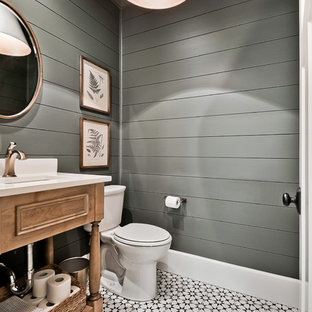 75 Beautiful Powder Room With Gray Walls Pictures Ideas Houzz