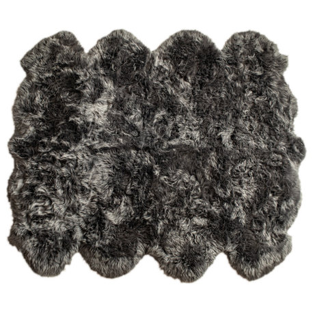 New Zealand Octo Sheepskin Rug 7'x6' Grey, Grey