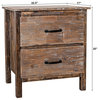 Modern Distressed Walnut Nightstand with Two Drawers