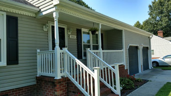 Beautiful new front porch railings in Chesapeake