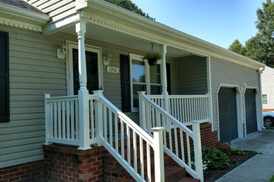 Beautiful new front porch railings in Chesapeake