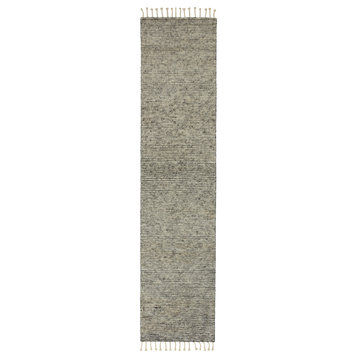 Jaipur Living Alpine Hand-Knotted Stripe White and Gray Area Rug, 3'x12'