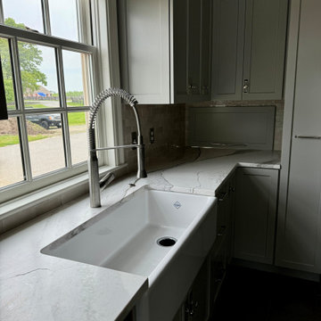 The chef's sink and wall pass-thru!