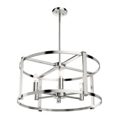 Hunter Astwood Collection 6-Light Drum Chandelier, Polished Nickel