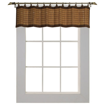 Versailles Patented Ring Top Bamboo 12" Valance, Colonial