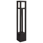 WAC Lighting - Tower LED 12V Bollard 2700K, Black - Like a stout modern lighthouse, the Tower LED Bollard is topped with a mitered cut silk screened glass. Illuminated evenly from all four sides, the Tower Bollard is a modern, energy-efficient marvel, and a great way to add a contemporary highlight to your landscape decor.