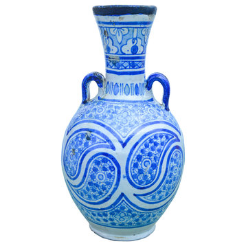 Antique Moorish Ceramic Vase with Handles
