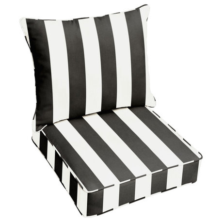Sunbrella Cabana Classic Outdoor Deep Seating Pillow and Cushion Set, 23"x25