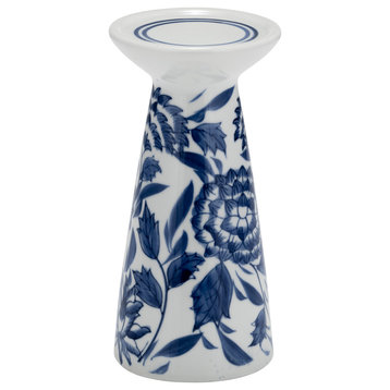 Porc, 8"H Chinoiserie Candle Holder, Blue/White
