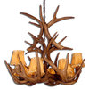 Reproduction Antler 9 Light Whitetail Chandelier, Medium, With Parchment Shades