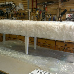 white faux fur bench - Upholstered Benches