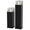 Decoflame Dubai Square Free-Standing Outdoor Fireplace, Black, Tower (high)