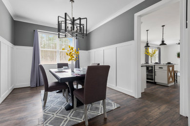 Inspiration for a farmhouse dining room remodel in Raleigh