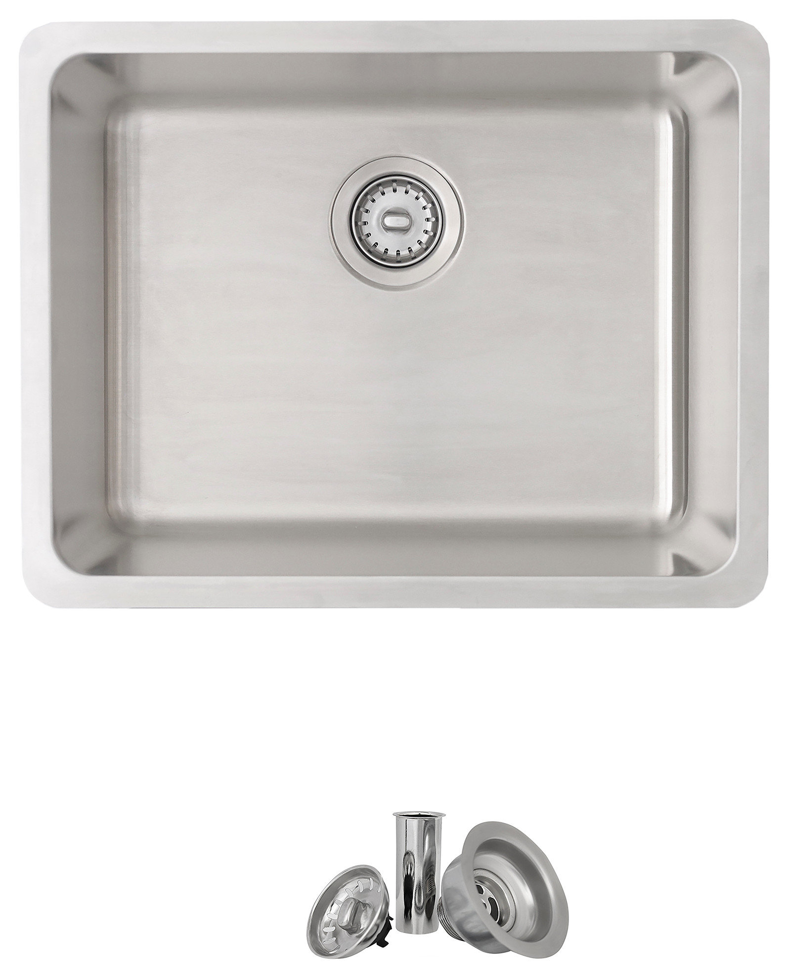 STYLISH 21 inch Single Bowl Undermount and Drop-in Stainless Steel Kitchen Sink
