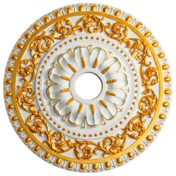 MD-7047 Ceiling Medallion, Piece, Gold Highlight