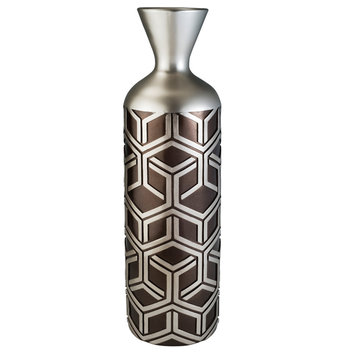 6.25"W X 22"H Chestnut Geometric Vase D�cor