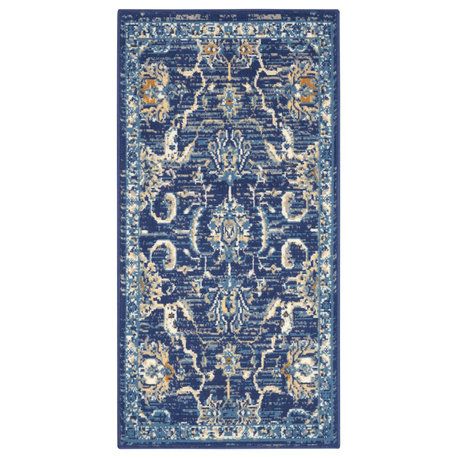 Nourison Grafix 3' x 5' Navy Vintage Indoor Area Rug
