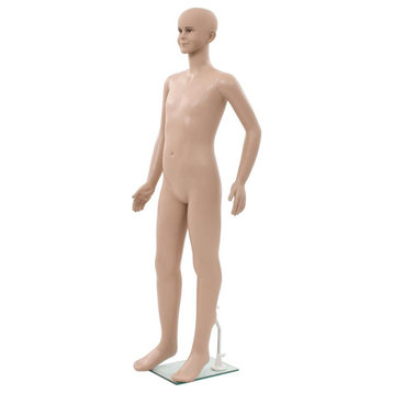 Vidaxl Full Body Child Mannequin With Glass Base Beige 55.1, 142931