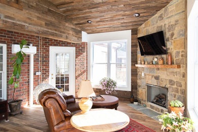 Inspiration for a rustic sunroom remodel in Charlotte