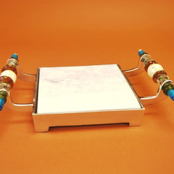 Southwest Beaded Aluminum Cheese Tray - Serving Trays