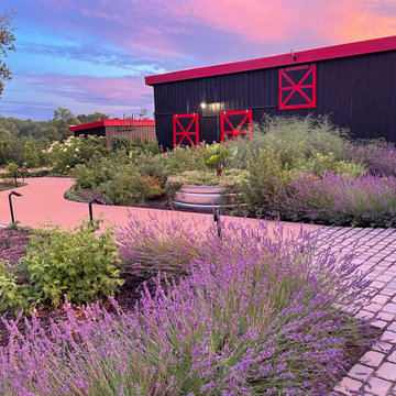Lavender provides a beautiful framed entry to the edible garden