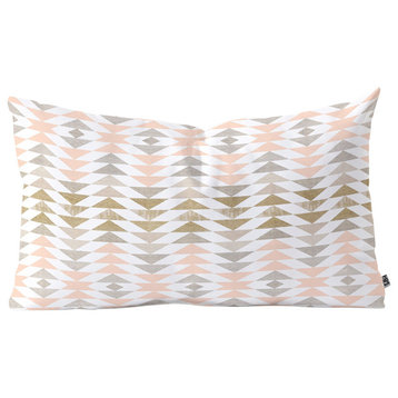 Georgiana Paraschiv Metallic Triangles Oblong Throw Pillow, 23"x14"