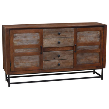 Muyal Mango Wood Sideboard With 4 Drawers and 2 Doors