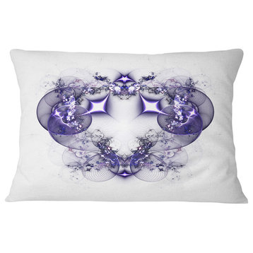 Dark Purple Fractal Flower Design Abstract Throw Pillow, 12"x20"