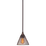 Toltec Lighting - Stem Mini Pendant, Dark Granite - Enhance your space with the 1-Light Stem Mini Pendant with Hang Straight Swivel. Installation is a breeze - simply connect it to a 120 volt power supply and enjoy. Achieve the perfect ambiance with its dimmable lighting feature (dimmer not included). This pendant is energy-efficient and LED-compatible, providing you with long-lasting illumination. It offers versatile lighting options, as it is compatible with standard medium base bulbs. The pendant's streamlined design, along with its durable metal shade, ensures even and delightful diffusion of light. Choose from multiple size, finish, and color variations to find the perfect match for your decor.