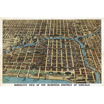 Chicago, 1898 Wall Map Mural, Peel and Stick 3-Panel, 125"x83"