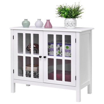 Durable Sideboard Buffet Cabinet with Glass Panel