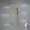 Circular Pressure 3-Function Shower System, Rough-In Valve, Brushed Gold