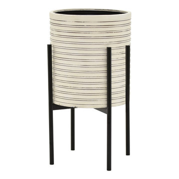 Plutus Brands Metal Planter With Stand 22" H, White