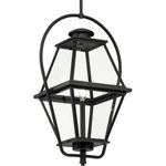Progress Lighting - Bradshaw Collection 1-Light Textured Black Clear Glass Outdoor Hanging Lantern - The Bradshaw Collection nods to historical style with its traditional lantern design, beautifully updating a home's curb appeal. A comforting glow is diffused through clear glass panes, creating a warm and romantic ambiance. The gracious lines of this hanging lantern, finished in classic textured black, elegantly complement exteriors of traditional, transitional and farmhouse settings. It is cULus damp location listed for use where moisture may be present. This versatile design includes one 6", four 12" stems and a 90-degree swivel for a variety of mounting types and sloped ceiling applications. Progress Lighting products are designed for exceptional quality, reliability, and functionality.