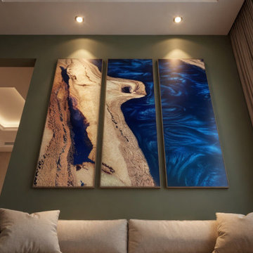 Majestic Blue Ash Triptych