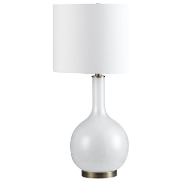 Siana 48" Table Lamp with Drum Shade, White