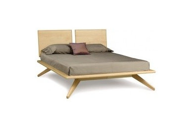 Astrid Bed with 2 Adjustable Headboard Panels in Maple