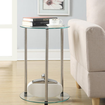 Designs2Go Classic Glass 2 Tier Round End Table